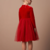 Elsie Red Velvet Tuelle Dress - Image 2