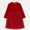 Elsie Red Velvet Tuelle Dress - Image 4