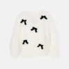 Mia Ivory Velvet Bow Fluffy Jumper - Image 3